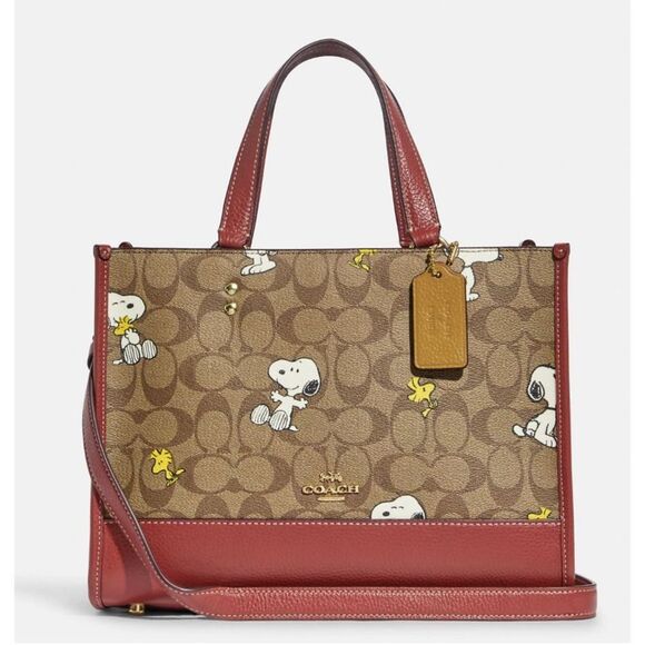 🔥NEW! Coach X Peanuts Dempsey Carryall in Canvas w/ Snoopy Msrp: $450.00 - Picture 2 of 11